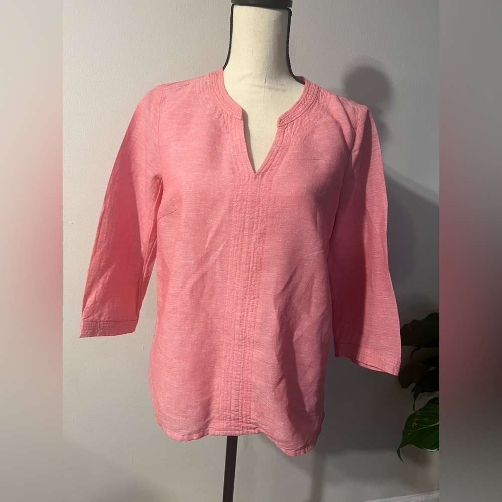 Liz Claiborne Pink Tunic with Mandarin Collar
